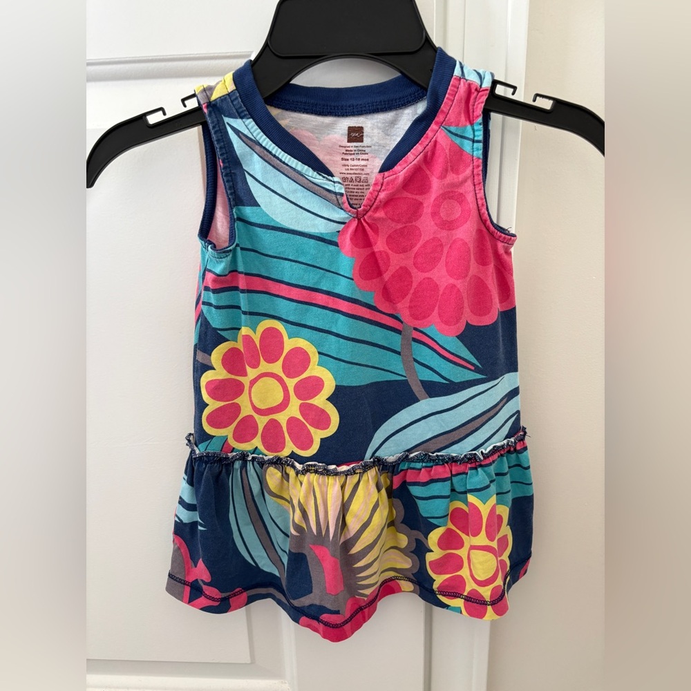 Tea Collection Toddler Girl Tank Dress Moroccan Floral Size 12-18 months